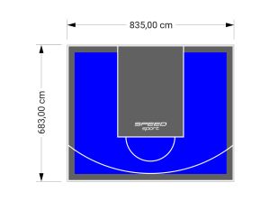 57M2/683X835CM NIEBIESKO-GRAFITOWE BOISKO DO KOSZYKÓWKI SPEEDSPORT HEXA POWER PRO