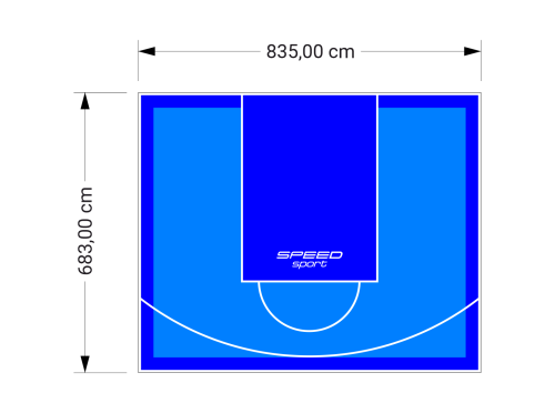 57M2/683X835CM BŁĘKITNO-NIEBIESKIE BOISKO DO KOSZYKÓWKI SPEEDSPORT HEXA POWER PRO