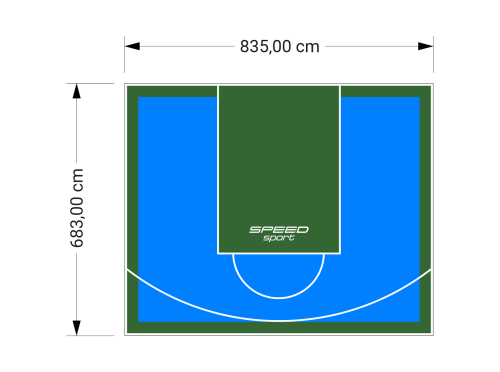 57M2/683X835CM BŁĘKITNO-ZIELONE BOISKO DO KOSZYKÓWKI SPEEDSPORT HEXA POWER PRO