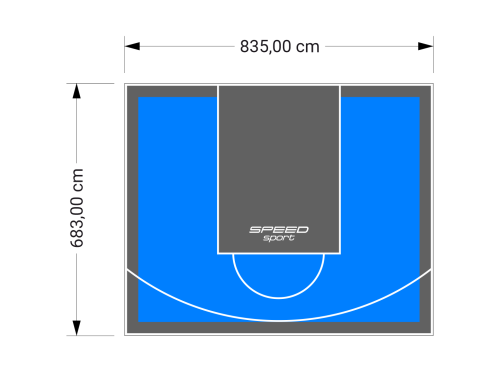 57M2/683X835CM BŁĘKITNO-GRAFITOWE BOISKO DO KOSZYKÓWKI SPEEDSPORT HEXA POWER PRO
