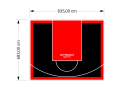 57M2/683X835CM CZARNO-CZERWONE BOISKO DO KOSZYKÓWKI SPEEDSPORT HEXA POWER PRO