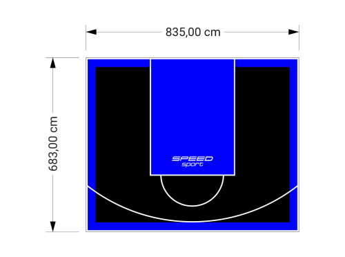 57M2/683X835CM CZARNO-NIEBIESKIE BOISKO DO KOSZYKÓWKI SPEEDSPORT HEXA POWER PRO