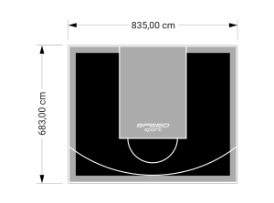 57M2/683X835CM CZARNO-SZARE BOISKO DO KOSZYKÓWKI SPEEDSPORT HEXA POWER PRO