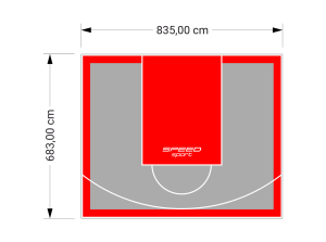 57M2/683X835CM SZARO-CZERWONE BOISKO DO KOSZYKÓWKI SPEEDSPORT HEXA POWER PRO