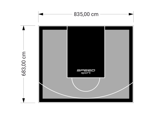 57M2/683X835CM SZARO-CZARNE BOISKO DO KOSZYKÓWKI SPEEDSPORT HEXA POWER PRO