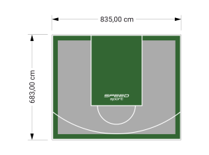 57M2/683X835CM SZARO-ZIELONE BOISKO DO KOSZYKÓWKI SPEEDSPORT HEXA POWER PRO