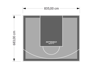 57M2/683X835CM SZARO-GRAFITOWE BOISKO DO KOSZYKÓWKI SPEEDSPORT HEXA POWER PRO