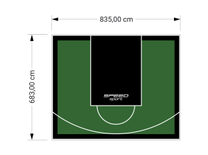 57M2/683X835CM ZIELONO-CZARNE BOISKO DO KOSZYKÓWKI SPEEDSPORT HEXA POWER PRO