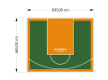 57M2/683X835CM ZIELONO-POMARAŃCZOWE BOISKO DO KOSZYKÓWKI SPEEDSPORT HEXA POWER PRO