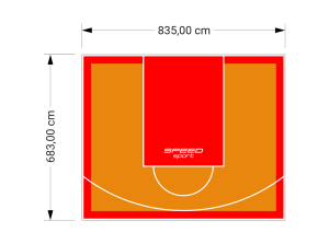 57M2/683X835CM POMARAŃCZOWO-CZERWONE BOISKO DO KOSZYKÓWKI SPEEDSPORT HEXA POWER PRO