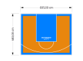 57M2/683X835CM POMARAŃCZOWO-BŁĘKITNE BOISKO DO KOSZYKÓWKI SPEEDSPORT HEXA POWER PRO