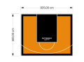 57M2/683X835CM POMARAŃCZOWO-CZARNE BOISKO DO KOSZYKÓWKI SPEEDSPORT HEXA POWER PRO