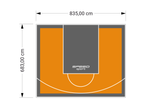57M2/683X835CM POMARAŃCZOWO-GRAFITOWE BOISKO DO KOSZYKÓWKI SPEEDSPORT HEXA POWER PRO