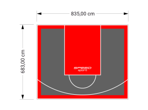 57M2/683X835CM GRAFITOWO-CZERWONE BOISKO DO KOSZYKÓWKI SPEEDSPORT HEXA POWER PRO