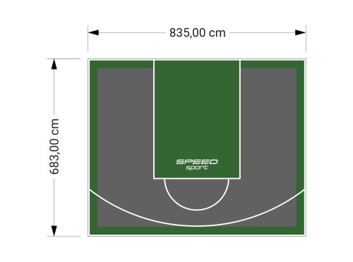 57M2/683X835CM GRAFITOWO-ZIELONE BOISKO DO KOSZYKÓWKI SPEEDSPORT HEXA POWER PRO