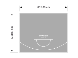 57M2/683X835CM SZARE BOISKO DO KOSZYKÓWKI SPEEDSPORT HEXA POWER PRO