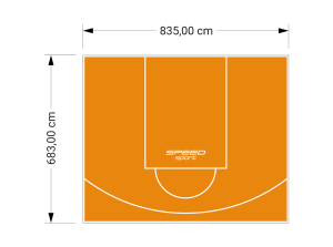 57M2/683X835CM POMARAŃCZOWE BOISKO DO KOSZYKÓWKI SPEEDSPORT HEXA POWER PRO