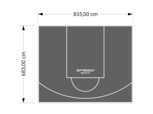 57M2/683X835CM GRAFITOWE BOISKO DO KOSZYKÓWKI SPEEDSPORT HEXA POWER PRO