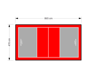 41M2/865x470CM SZARO-CZERWONE BOISKO DO SIATKÓWKI SPEEDSPORT HEXA POWER PRO