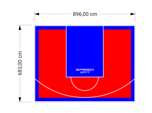 61M2/683X896CM CZERWONO-NIEBIESKIE BOISKO DO KOSZYKÓWKI SPEEDSPORT HEXA POWER PRO