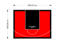61M2/683X896CM CZERWONO-CZARNE BOISKO DO KOSZYKÓWKI SPEEDSPORT HEXA POWER PRO