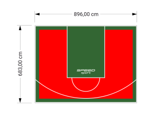 61M2/683X896CM CZERWONO-ZIELONE BOISKO DO KOSZYKÓWKI SPEEDSPORT HEXA POWER PRO