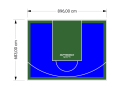 61M2/683X896CM NIEBIESKO-ZIELONE BOISKO DO KOSZYKÓWKI SPEEDSPORT HEXA POWER PRO