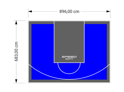 61M2/683X896CM NIEBIESKO-GRAFITOWE BOISKO DO KOSZYKÓWKI SPEEDSPORT HEXA POWER PRO
