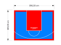 61M2/683X896CM BŁĘKITNO-CZERWONE BOISKO DO KOSZYKÓWKI SPEEDSPORT HEXA POWER PRO
