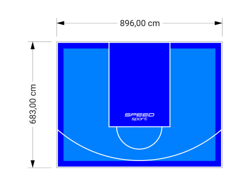 61M2/683X896CM BŁĘKITNO-NIEBIESKIE BOISKO DO KOSZYKÓWKI SPEEDSPORT HEXA POWER PRO