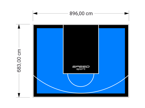 61M2/683X896CM BŁĘKITNO-CZARNE BOISKO DO KOSZYKÓWKI SPEEDSPORT HEXA POWER PRO