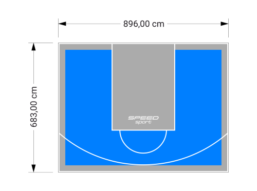 61M2/683X896CM BŁĘKITNO-SZARE BOISKO DO KOSZYKÓWKI SPEEDSPORT HEXA POWER PRO