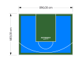 61M2/683X896CM BŁĘKITNO-ZIELONE BOISKO DO KOSZYKÓWKI SPEEDSPORT HEXA POWER PRO