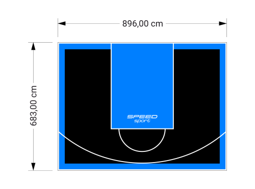 61M2/683X896CM CZARNO-BŁĘKITNE BOISKO DO KOSZYKÓWKI SPEEDSPORT HEXA POWER PRO