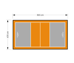 41M2/865x470CM SZARO-POMARAŃCZOWE BOISKO DO SIATKÓWKI SPEEDSPORT HEXA POWER PRO