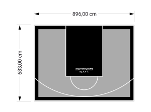 61M2/683X896CM SZARO-CZARNE BOISKO DO KOSZYKÓWKI SPEEDSPORT HEXA POWER PRO