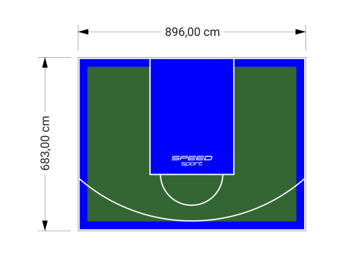 61M2/683X896CM ZIELONO-NIEBIESKIE BOISKO DO KOSZYKÓWKI SPEEDSPORT HEXA POWER PRO