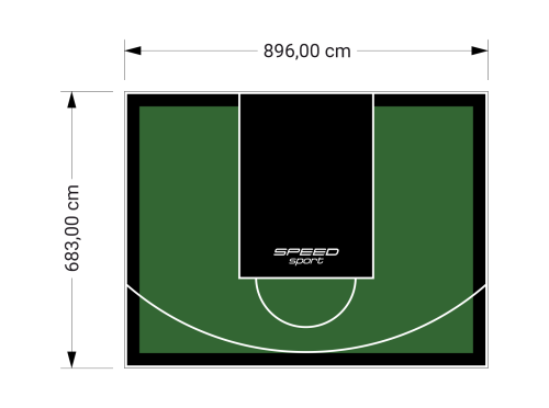 61M2/683X896CM ZIELONO-CZARNE BOISKO DO KOSZYKÓWKI SPEEDSPORT HEXA POWER PRO