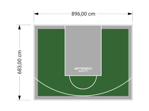 61M2/683X896CM ZIELONO-SZARE BOISKO DO KOSZYKÓWKI SPEEDSPORT HEXA POWER PRO