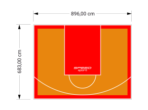 61M2/683X896CM POMARAŃCZOWO-CZERWONE BOISKO DO KOSZYKÓWKI SPEEDSPORT HEXA POWER PRO