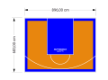 61M2/683X896CM POMARAŃCZOWO-NIEBIESKIE BOISKO DO KOSZYKÓWKI SPEEDSPORT HEXA POWER PRO