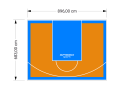 61M2/683X896CM POMARAŃCZOWO-BŁĘKITNE BOISKO DO KOSZYKÓWKI SPEEDSPORT HEXA POWER PRO