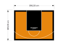 61M2/683X896CM POMARAŃCZOWO-CZARNE BOISKO DO KOSZYKÓWKI SPEEDSPORT HEXA POWER PRO