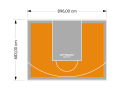 61M2/683X896CM POMARAŃCZOWO-SZARE BOISKO DO KOSZYKÓWKI SPEEDSPORT HEXA POWER PRO