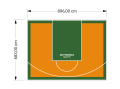 61M2/683X896CM POMARAŃCZOWO-ZIELONE BOISKO DO KOSZYKÓWKI SPEEDSPORT HEXA POWER PRO