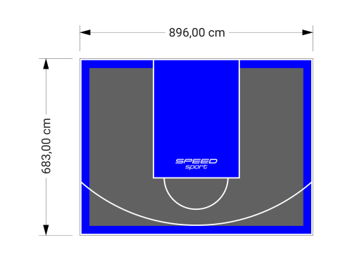 61M2/683X896CM GRAFITOWO-NIEBIESKIE BOISKO DO KOSZYKÓWKI SPEEDSPORT HEXA POWER PRO