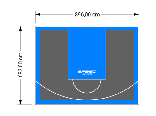 61M2/683X896CM GRAFITOWO-BŁĘKITNE BOISKO DO KOSZYKÓWKI SPEEDSPORT HEXA POWER PRO