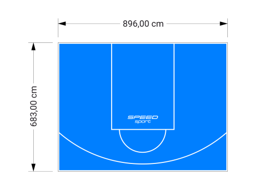 61M2/683X896CM BŁĘKITNE BOISKO DO KOSZYKÓWKI SPEEDSPORT HEXA POWER PRO