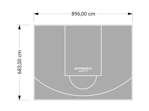 61M2/683X896CM SZARE BOISKO DO KOSZYKÓWKI SPEEDSPORT HEXA POWER PRO