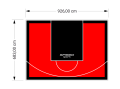 63M2/683X926CM CZERWONO-CZARNE BOISKO DO KOSZYKÓWKI SPEEDSPORT HEXA POWER PRO